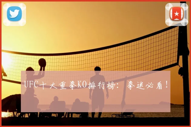 UFC十大重拳KO排行榜：拳迷必看！